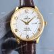 Copy Omega DeVille Citizen Automatic Watches Yellow Gold Brown Leather Strap (2)_th.jpg